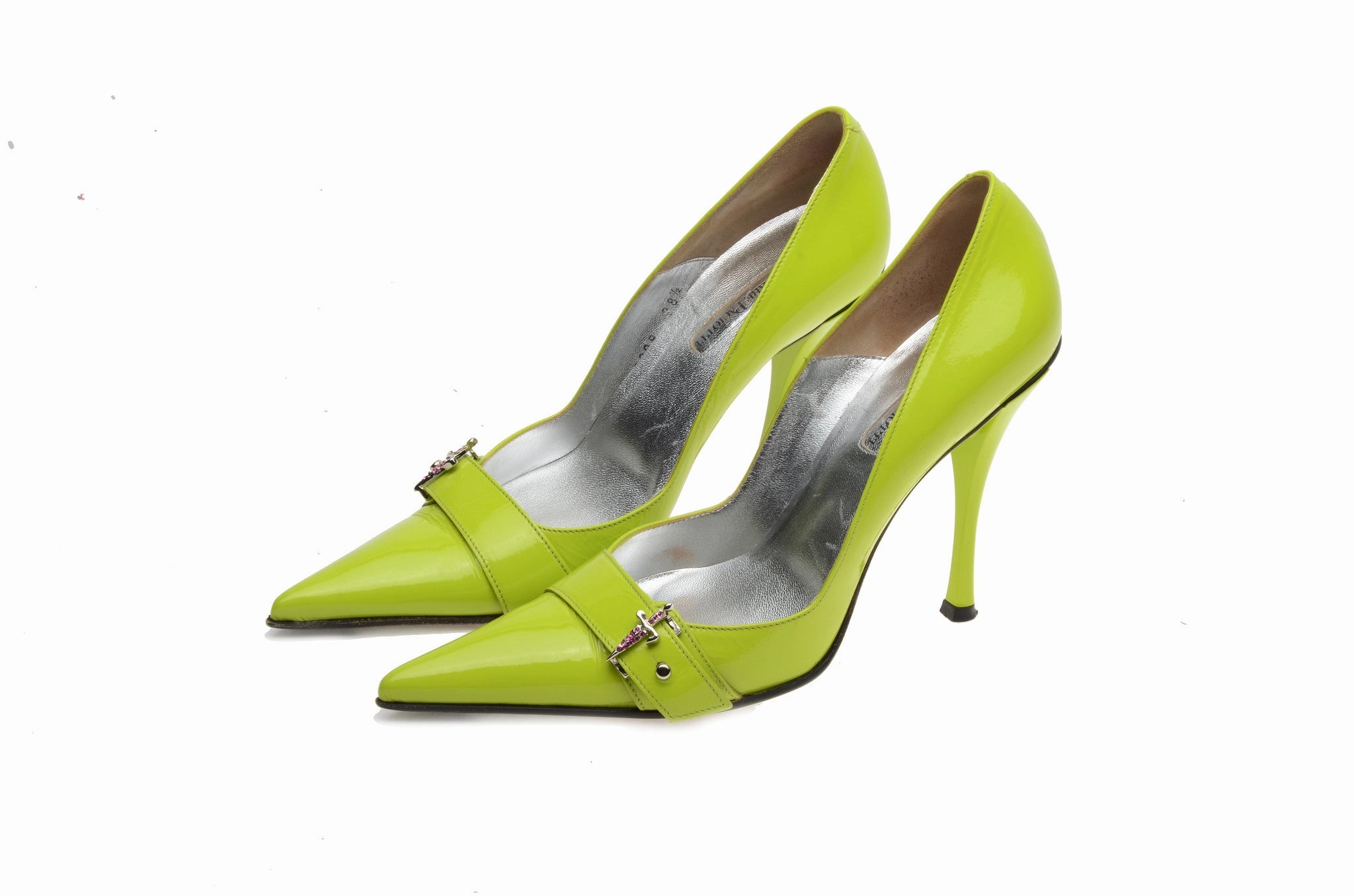High Heels On My Tippy Cesare Paciotti - Lime Green Patent Heels - IT 38 1/2