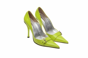 Cesare Paciotti - Lime Green Patent Heels - IT 38 1/2 Bootie High Heels
