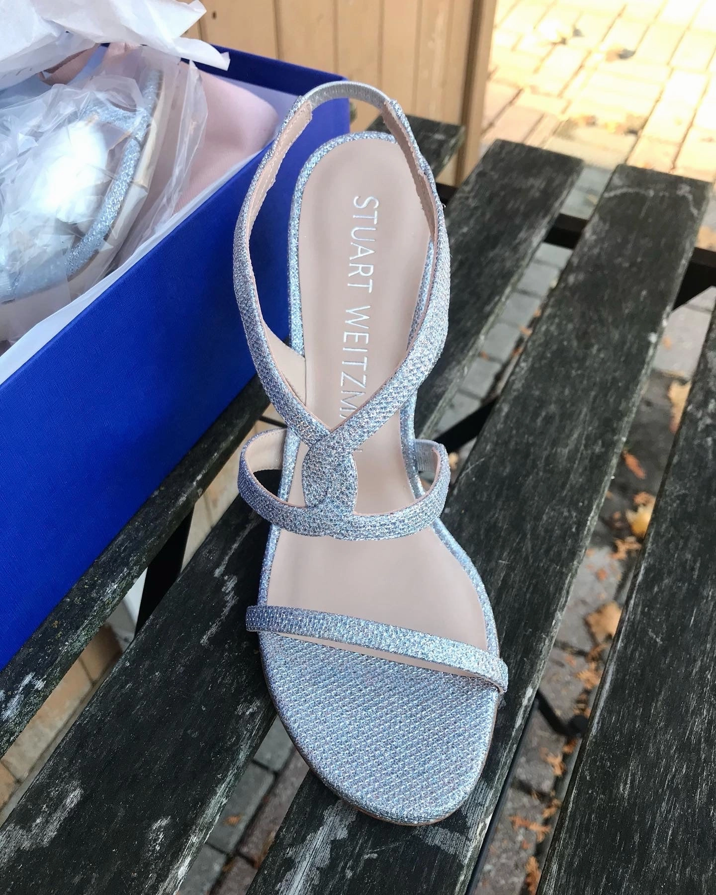 High Heels 8 STUART WEITZMAN Silver Metallic High Heel Sandals