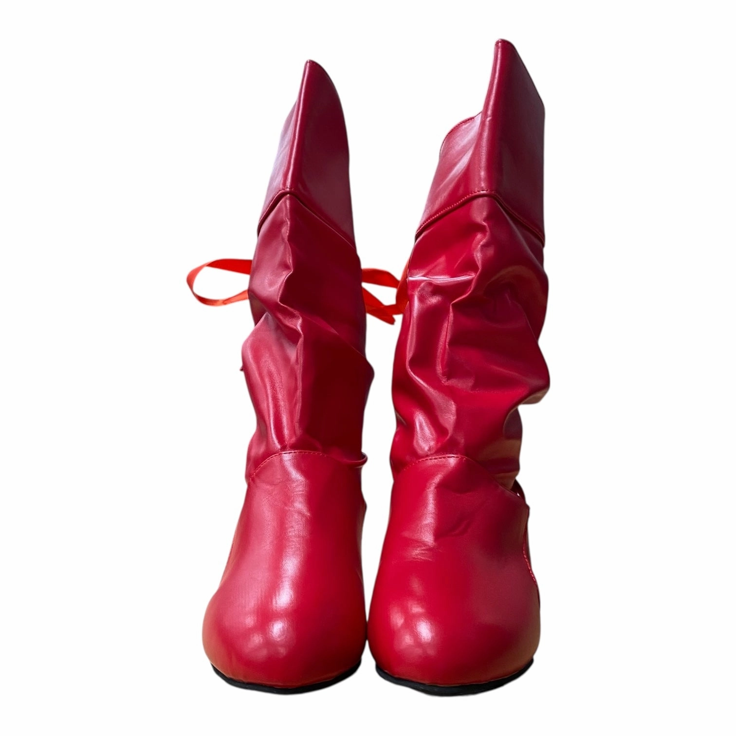 BOOTS MID-CALF HEELS by    CLOTHES MENTOR In RED, Size: 10.5 High Heels For With Bunions