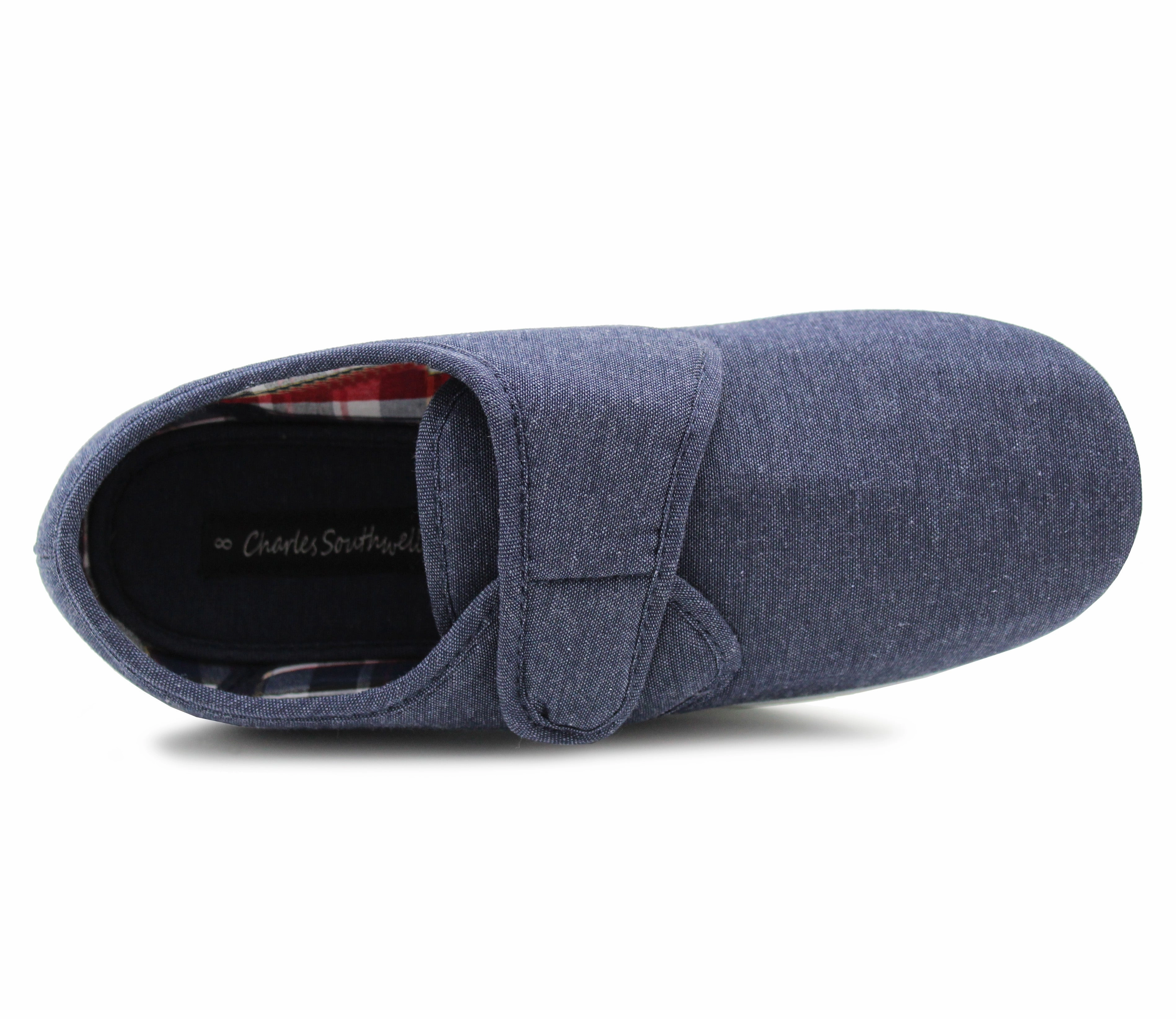 Mens Touch Fasten Casual Navy Canvas Trainer Pumps Flat Driving Loafers Shoes Light In Your Loafers