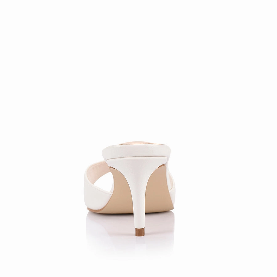 Tabitha Heeled Mules - Chalk White Cowboy Boots