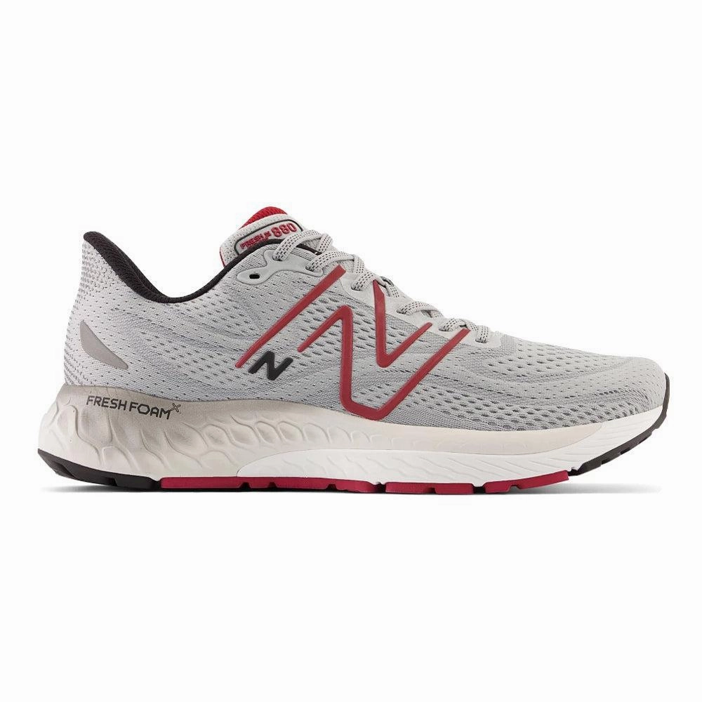 Men's New Balance Fresh Foam X 880v13, Aluminum Grey/Crimson, 11.5 2E Wide New Balance Athletes Basketball