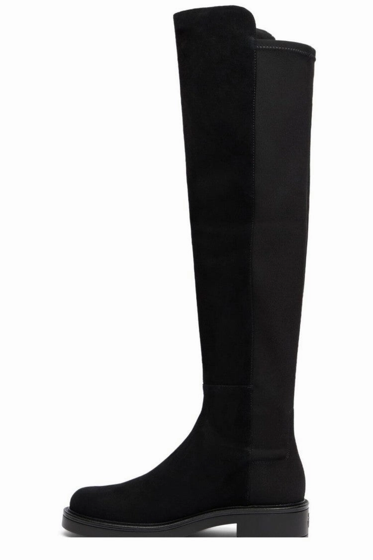 Outdoor Hiking Boots Suede Over-The-Knee Boots With Rounded Toe And Low Block Heel