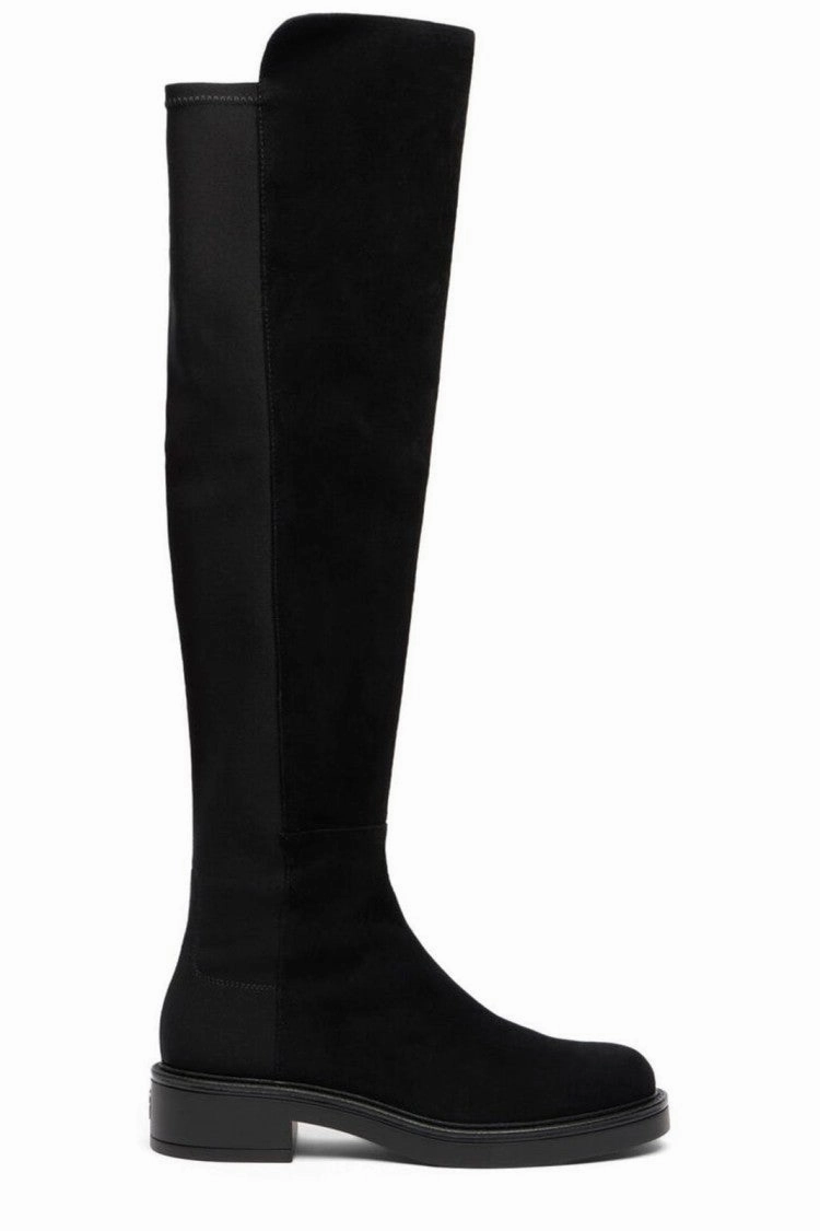 Georgia Logger Boots Suede Over-The-Knee Boots With Rounded Toe And Low Block Heel
