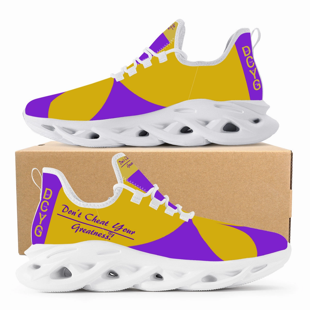 Running Shoe Selector DCYG Purple & Gold 2nd Edition B Flex Control Sneaker - White