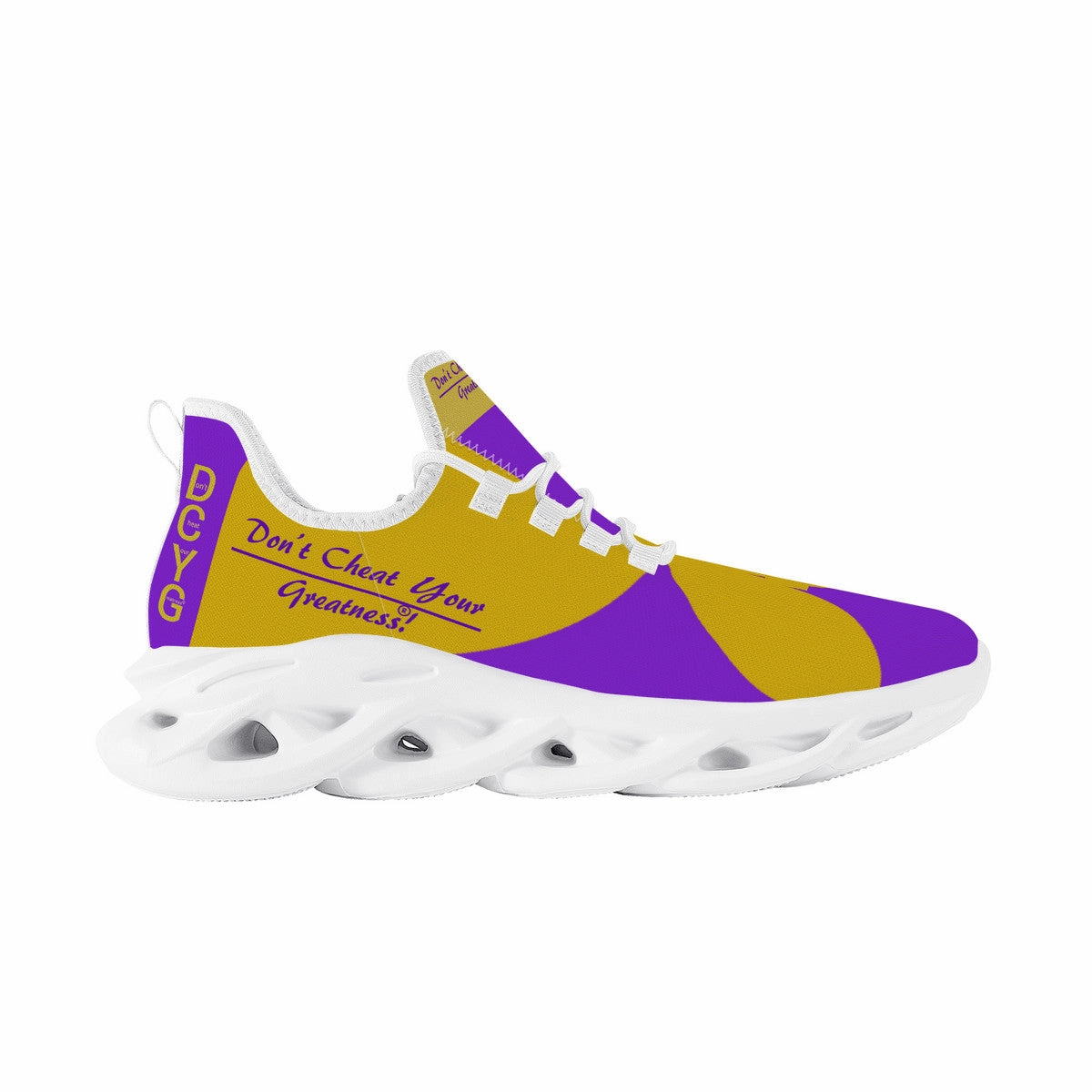 DCYG Purple & Gold 2nd Edition B Flex Control Sneaker - White Plantar Fascia Running Shoes