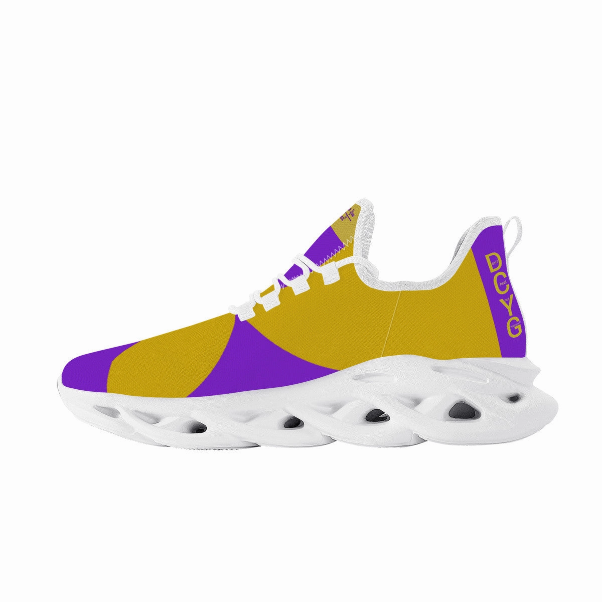 DCYG Purple & Gold 2nd Edition B Flex Control Sneaker - White 574 Running Shoes
