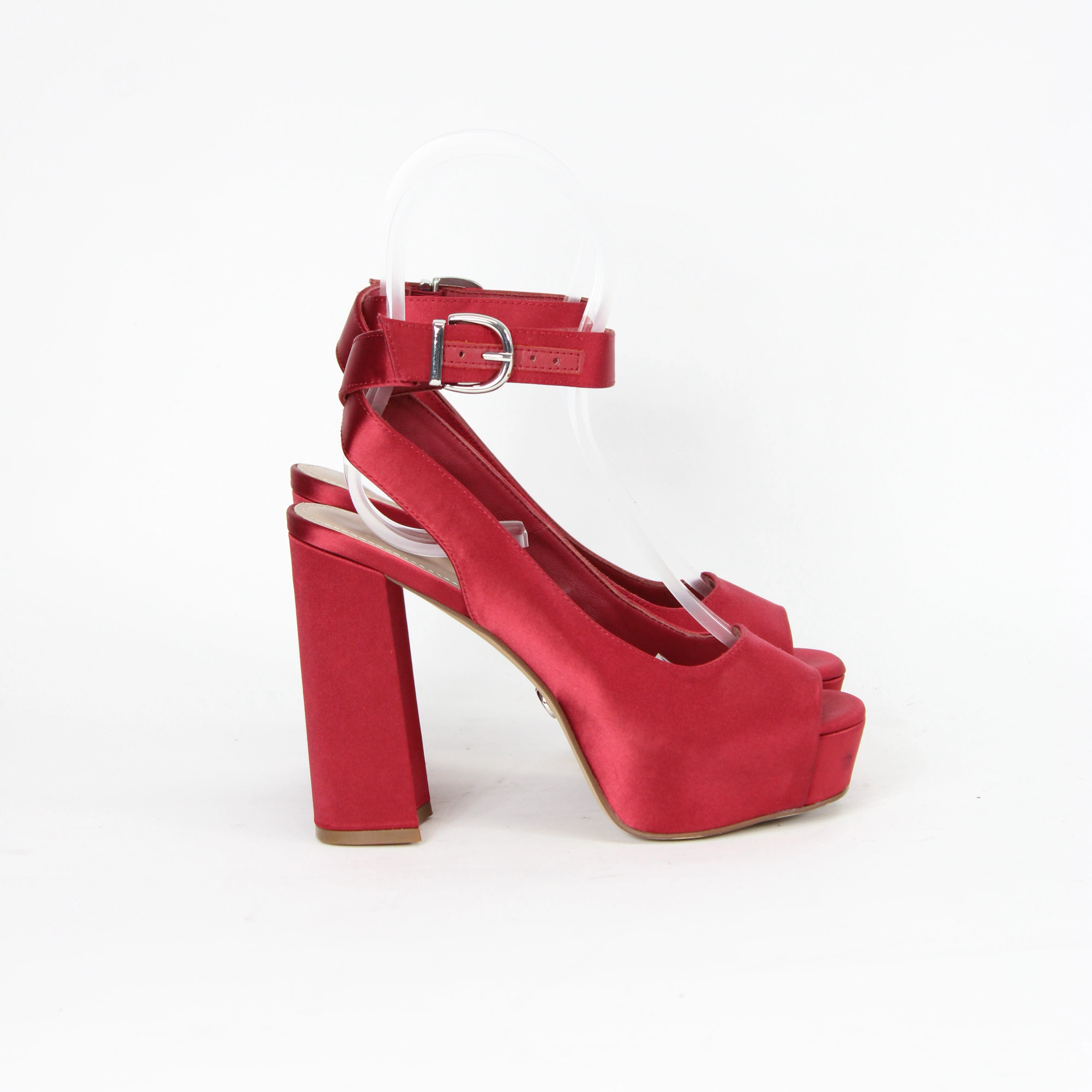 Wedge Platform High Heels Wittner Red Satin Heels