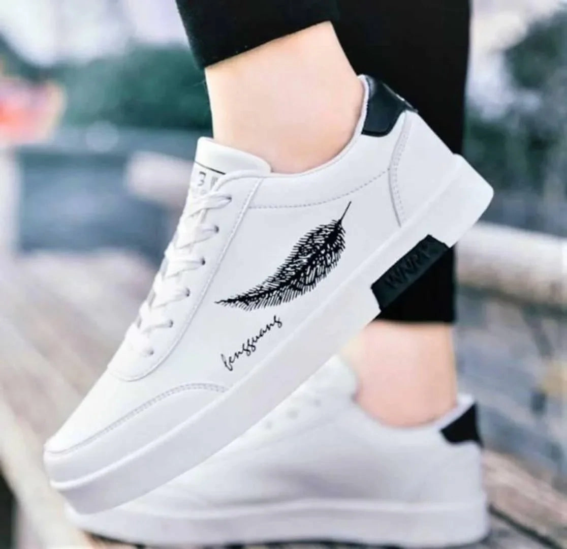 Best Running Shoe Laces Men's Classic White Synthetic Leather Casual Shoes