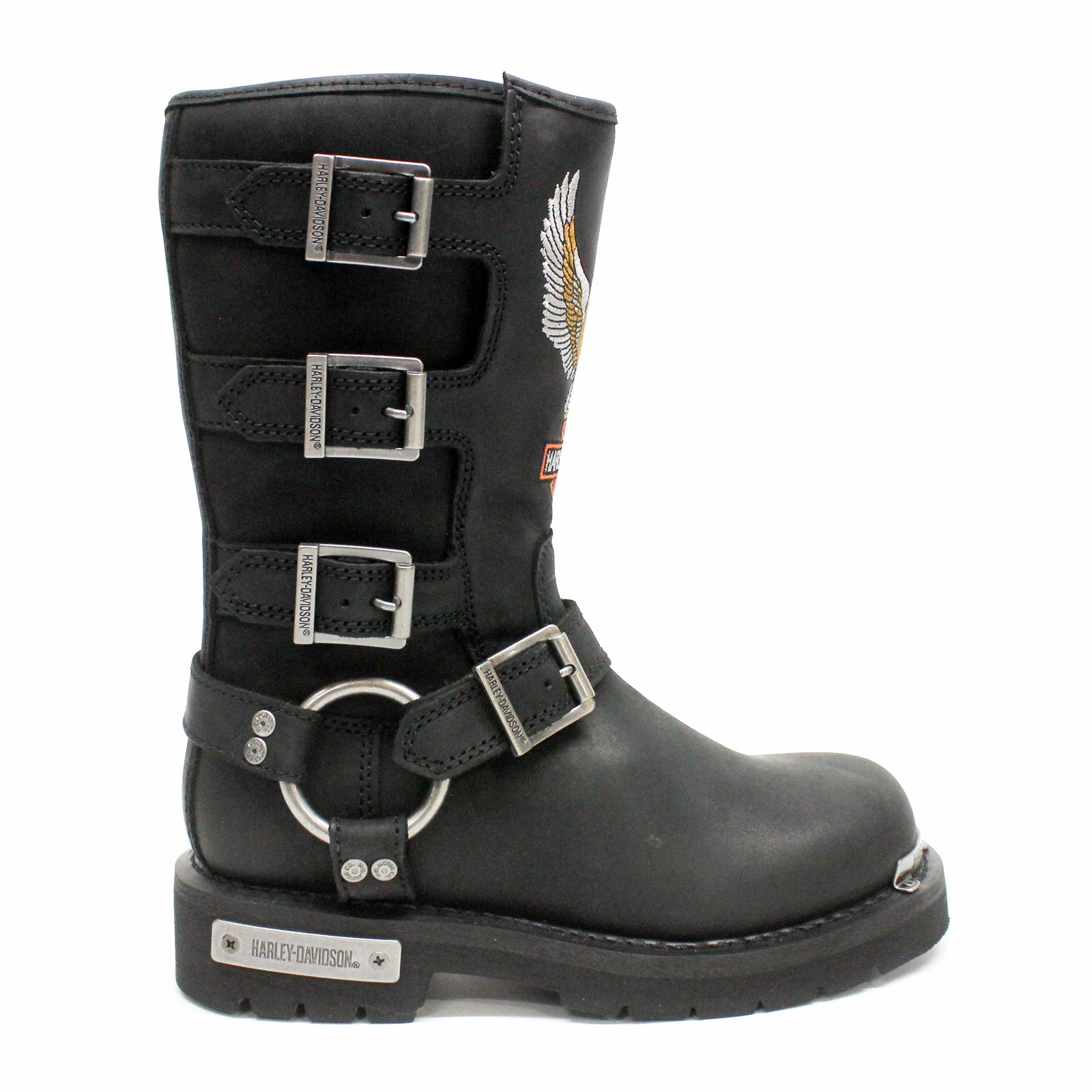 Safety Toe Boots Harley Davidson Corley Full Grain Leather Women's Mid Calf Black Boots