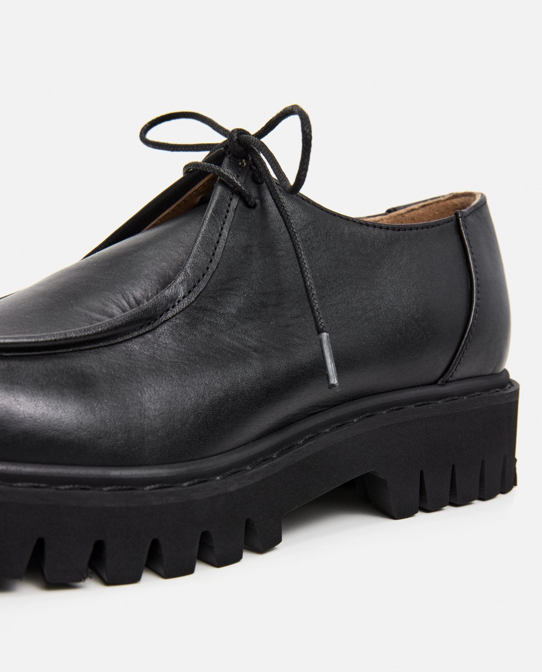 Marlon Leather Black Heel Loafers