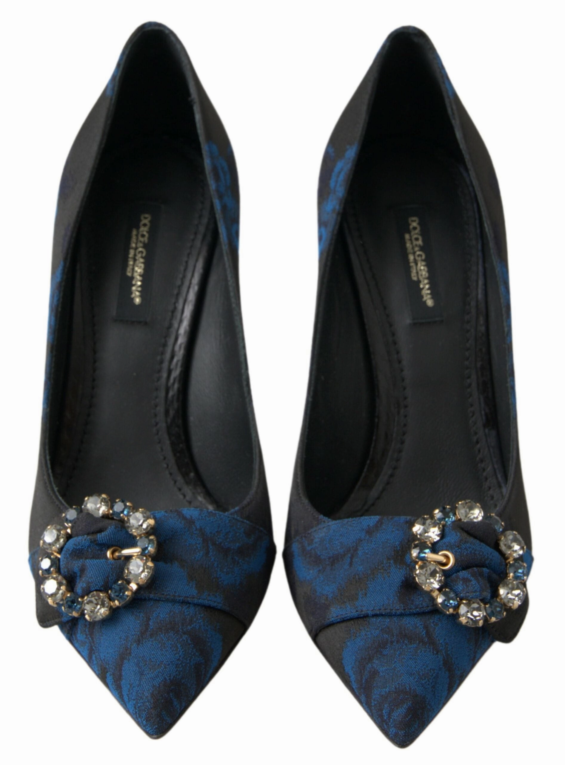 Blue Floral Ayers Crystal Pumps Shoes High Heel Dress Shoes