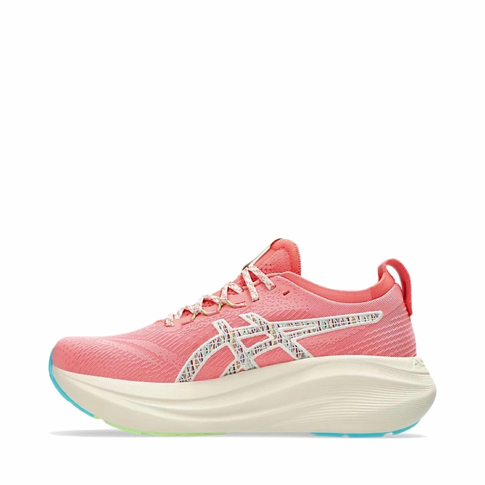 Asics Women's Gel-Nimbus 27 TR Sneaker in Nature Bathing/Guava A Asics Running Shoes