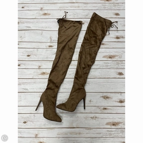 Walking Boots Hi Tec Boots Over-the-knee Heels By Cme In Taupe, Size: 11