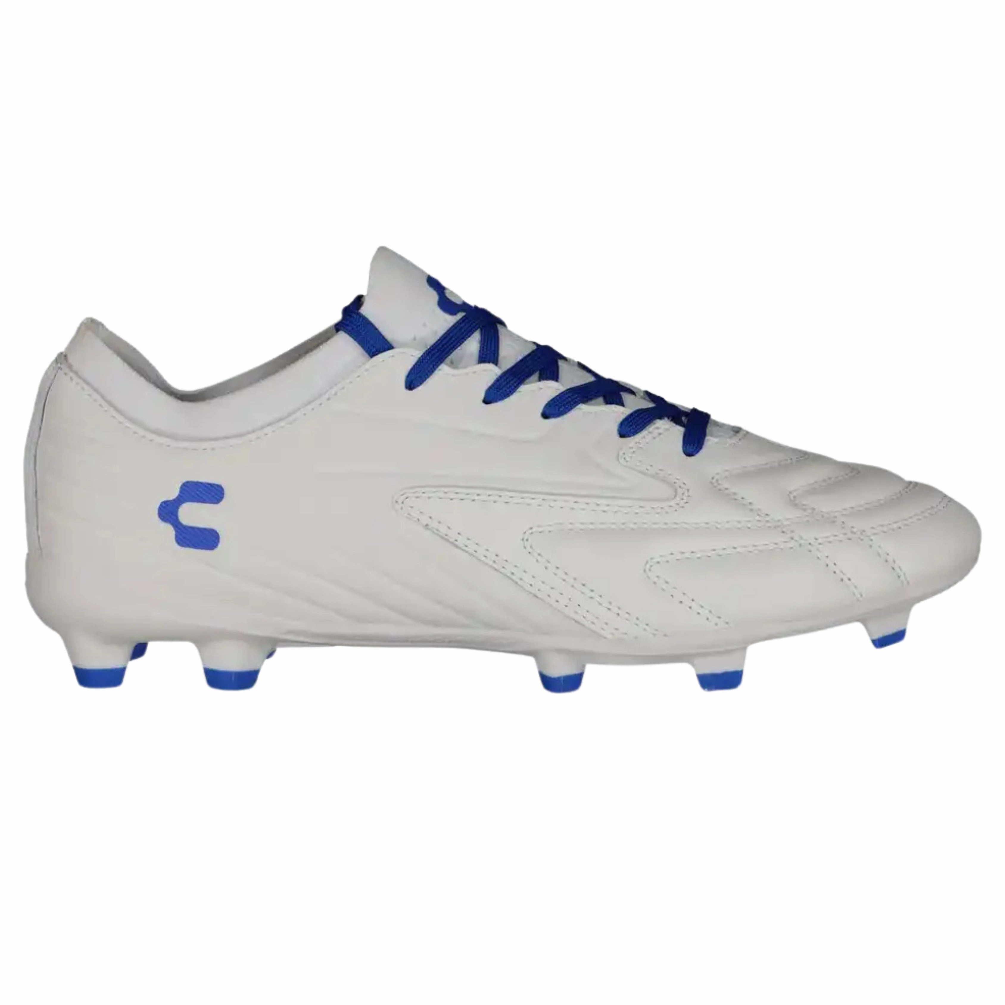 Charly Onore LT PFX Firm Ground Soccer Cleats (White/Royal) Youth Soccer Cleats With Heel Support