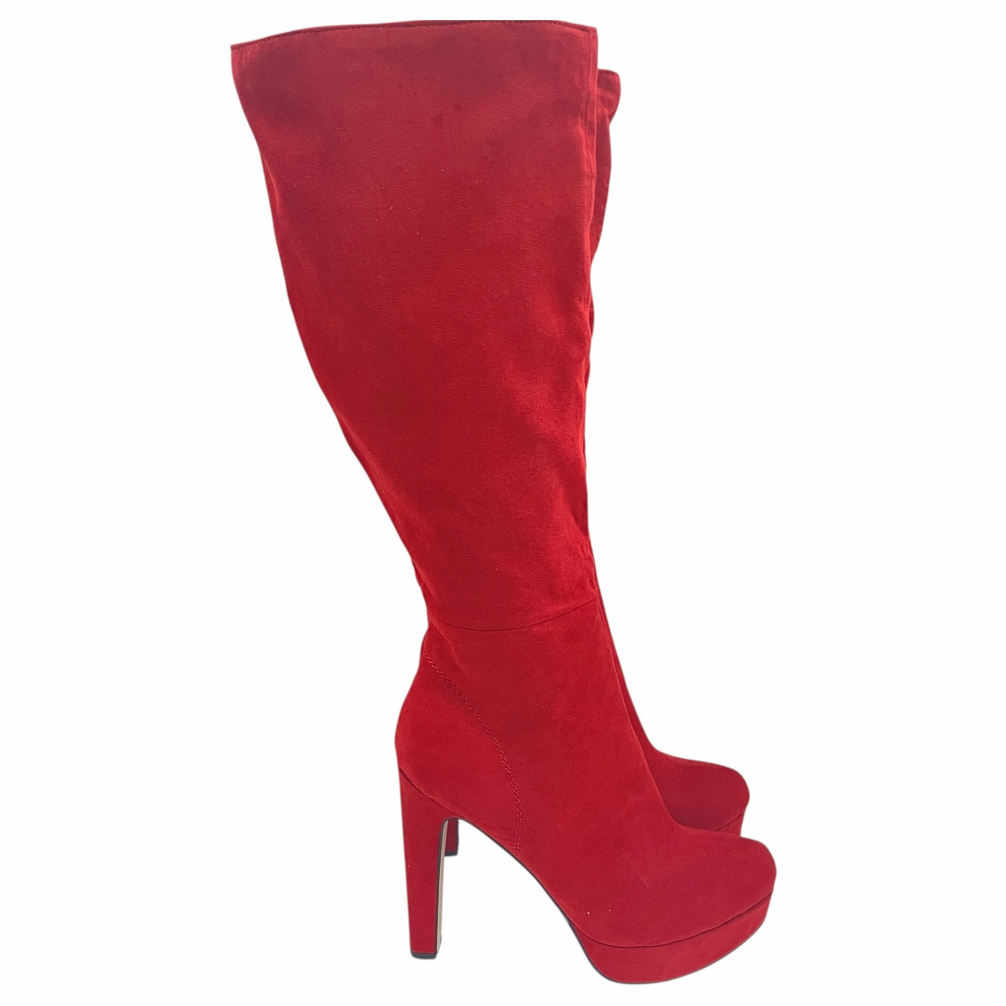Boots Over-The-Knee Heels By Madden Girl In Red, Size:9 Winged Boots 5e