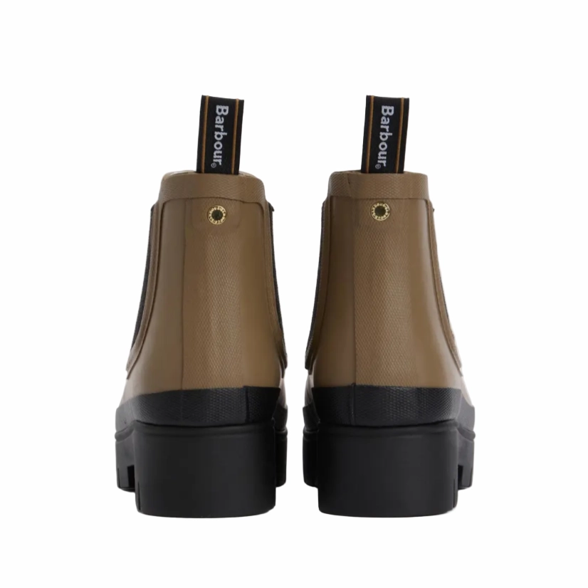 Suede Stretch Ankle Boots Barbour Womens Wellington Halton Military Brown/Black