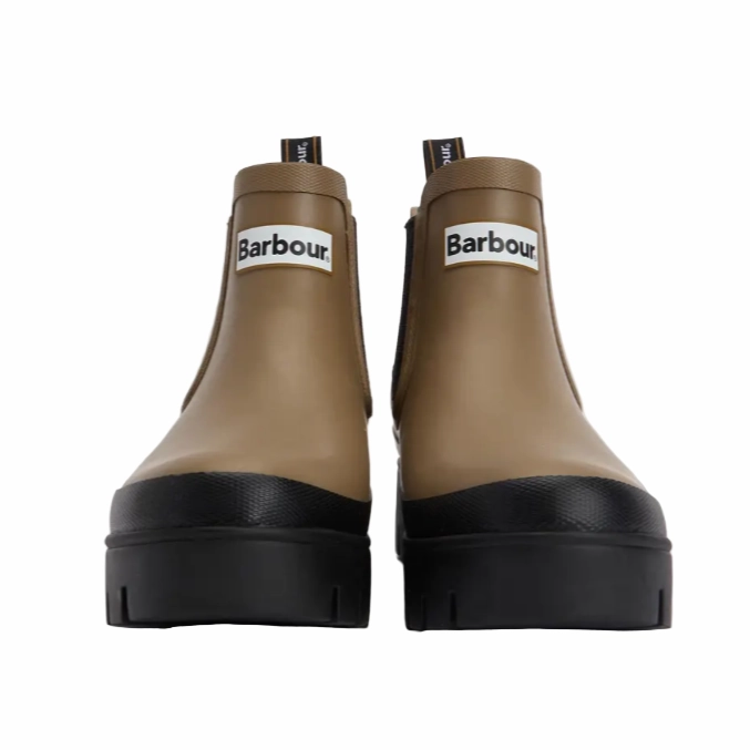 Barbour Womens Wellington Halton Military Brown/Black Fashion Flat Ankle Boots