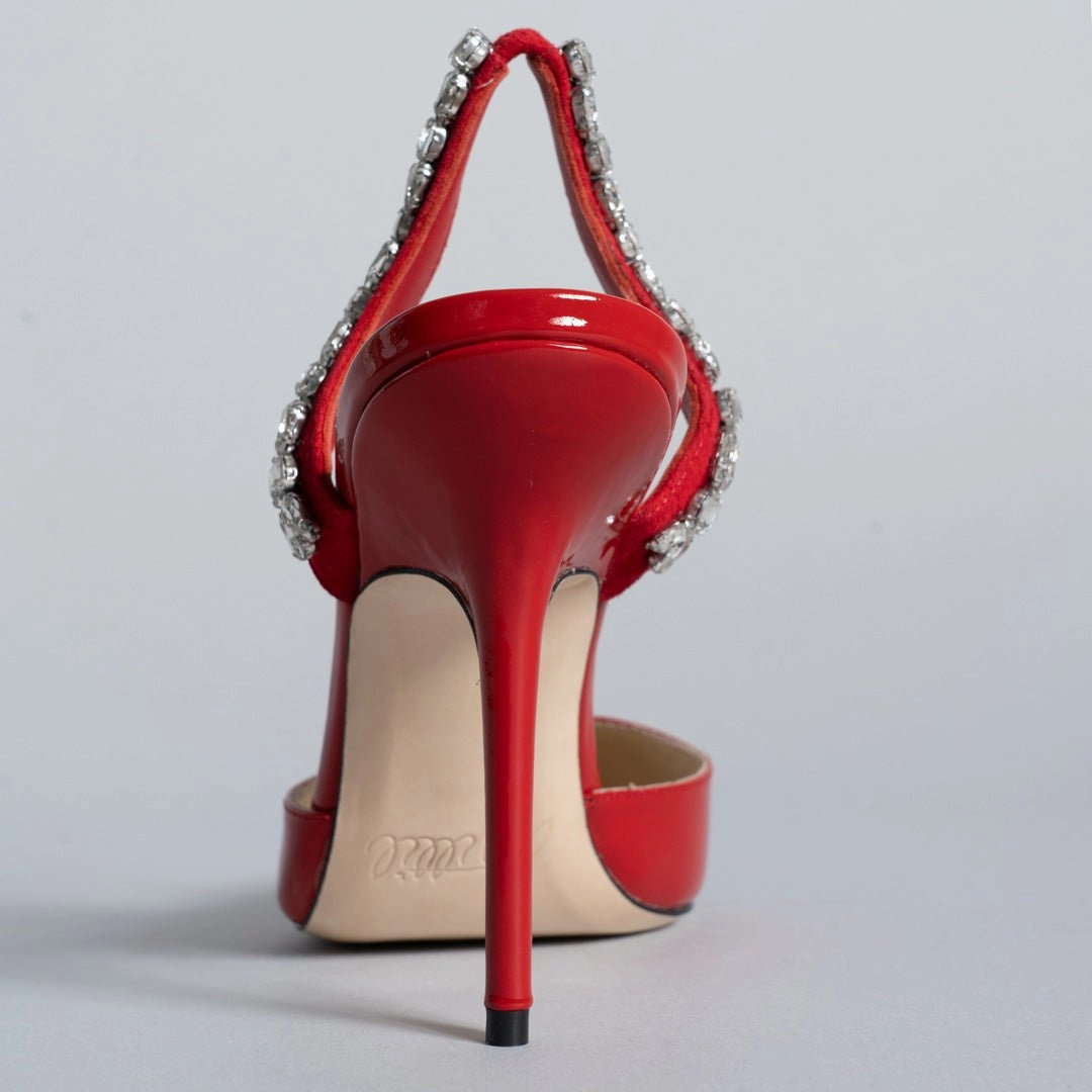 High Heel Sites SOLEIL SLINGBACK RED KITTEN