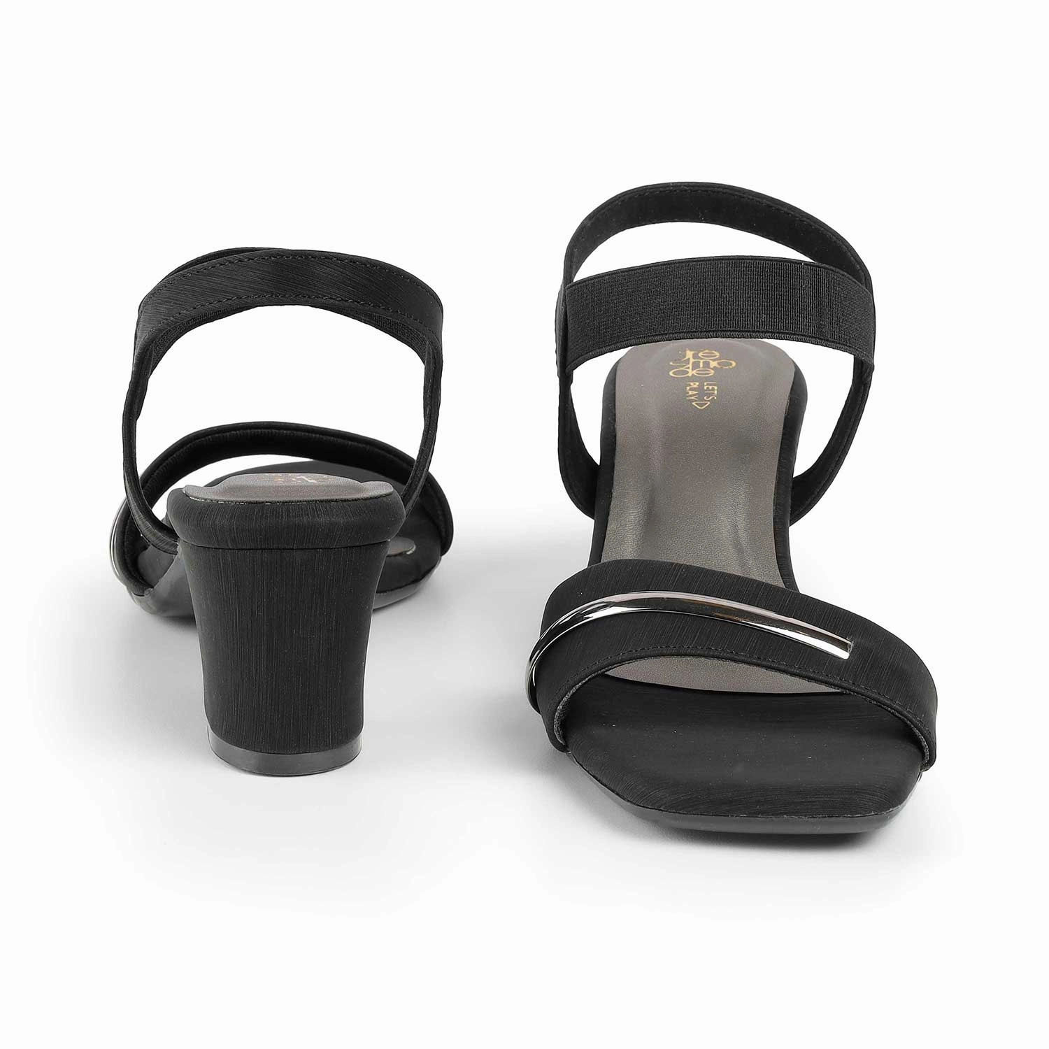 Tresmode Golsi Black Women's Dress Block Heel Sandals High Heels Nude