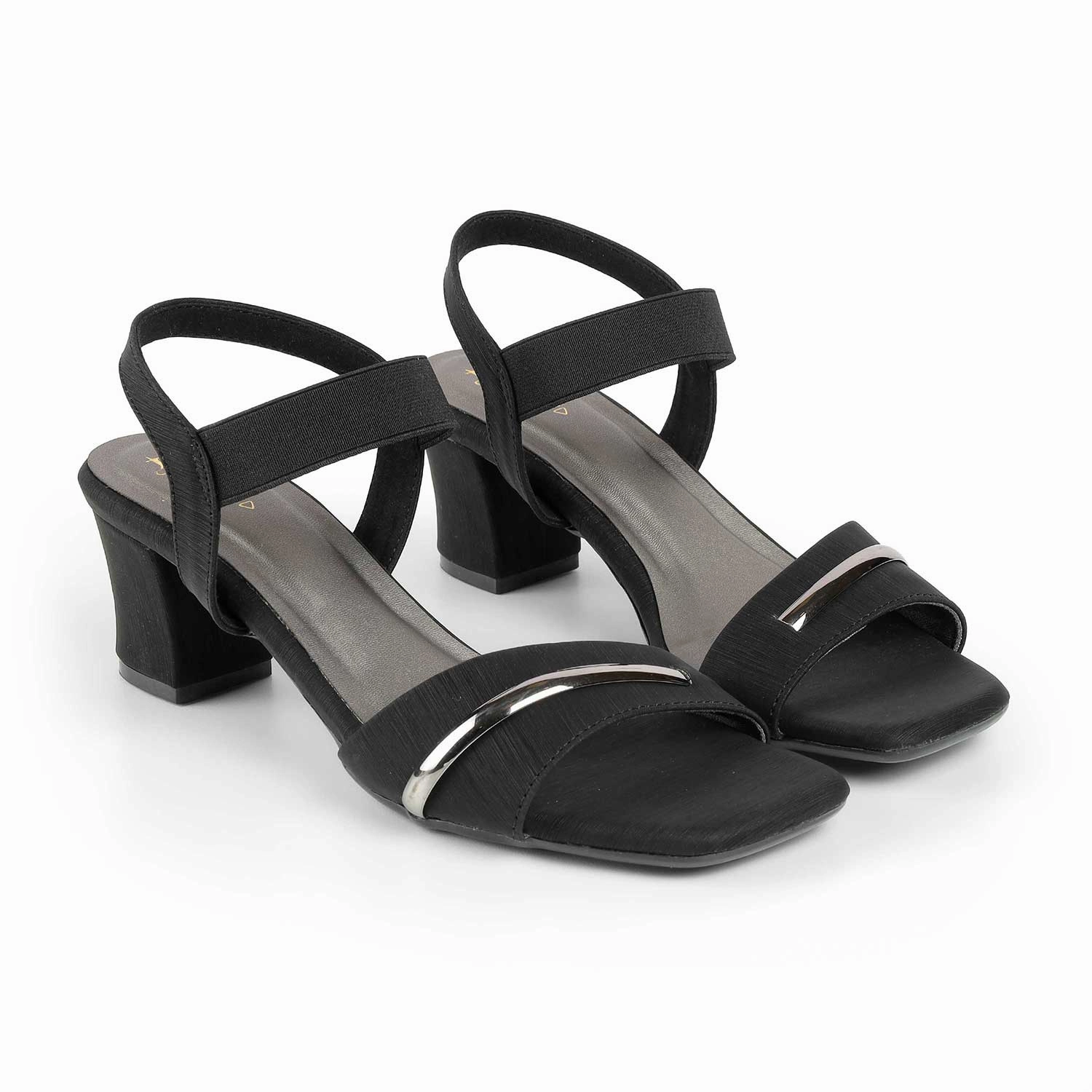 Tresmode Golsi Black Women's Dress Block Heel Sandals James Avery High Heel Charm