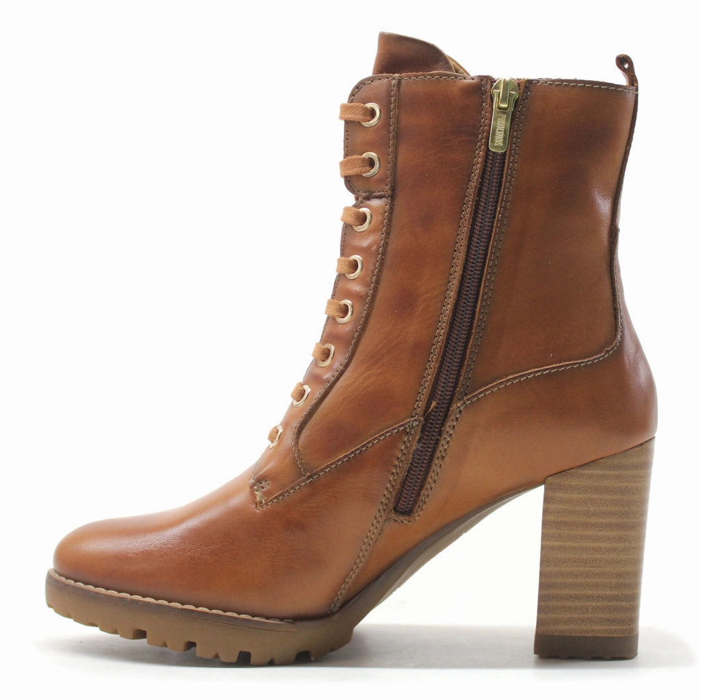 Pikolinos Connelly Calfskin Leather Women's Block Heeled Zip Up Ankle Boots Ankle Boots Size 4.5