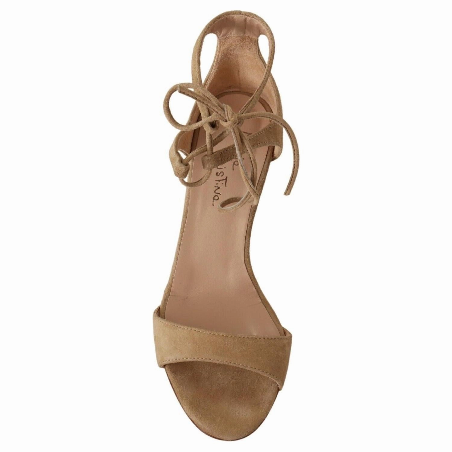 Maria Christina Beige Suede Leather Ankle Strap Pumps Shoes Origin Of High Heels