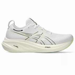 Asics Neon Shoes Men's Asics Gel-Nimbus 26, White/Birch, 11.5 4E Extra Wide