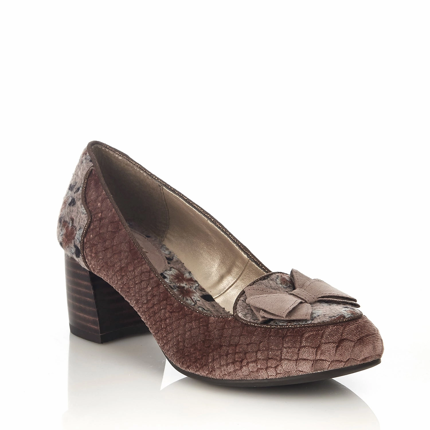 Thalia Mink Low Heel Court Shoes & Matching Kobe Bag by Ruby Shoo High Heel Saddle Shoes