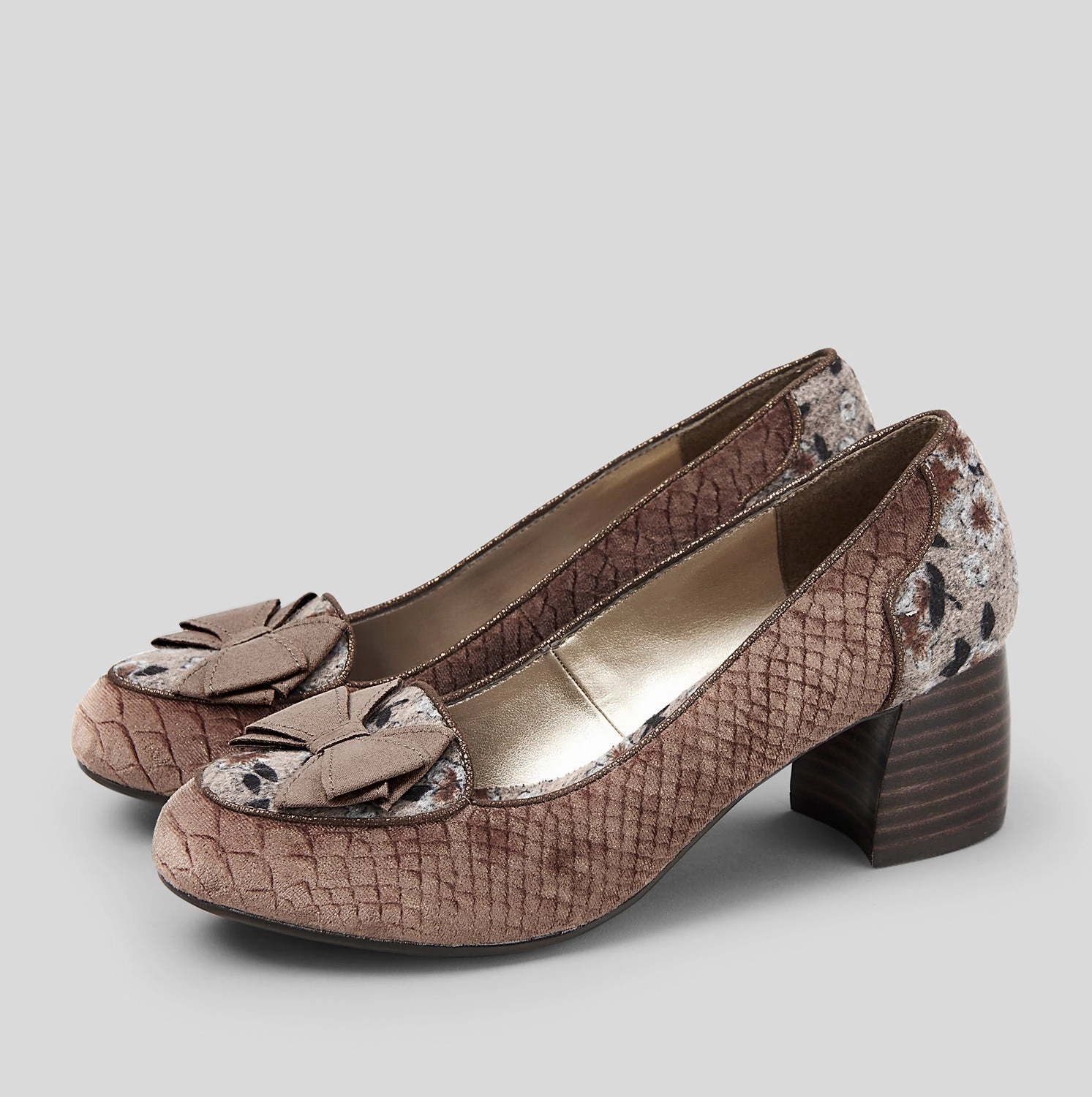 Thalia Mink Low Heel Court Shoes & Matching Kobe Bag by Ruby Shoo High Heels Winter