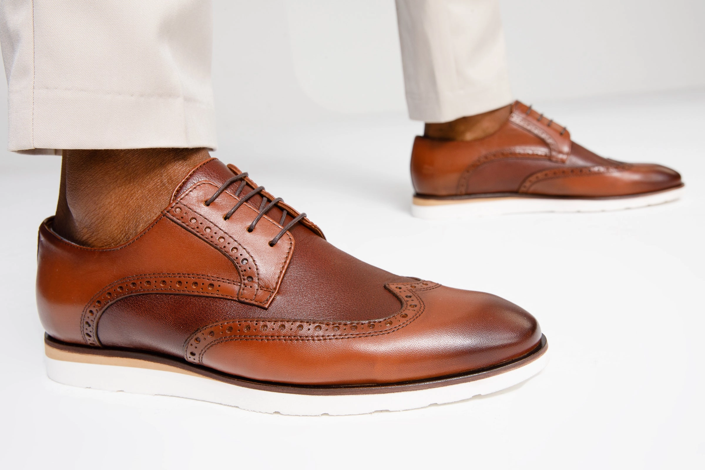 The Molise Tan Wingtip Semi Brogue Derby Men Shoe  Final Sale! Lace Up Gladiator Shoes