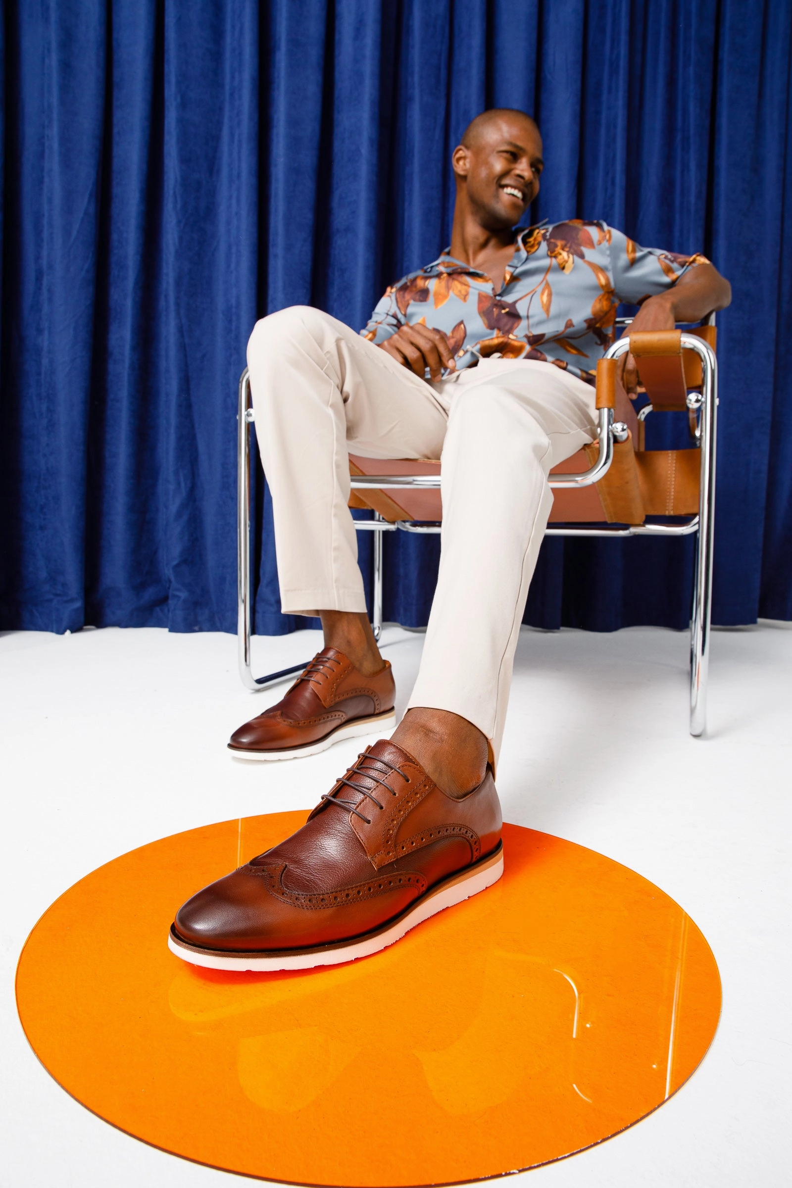 The Molise Tan Wingtip Semi Brogue Derby Men Shoe  Final Sale! Lace Up Closure Shoes