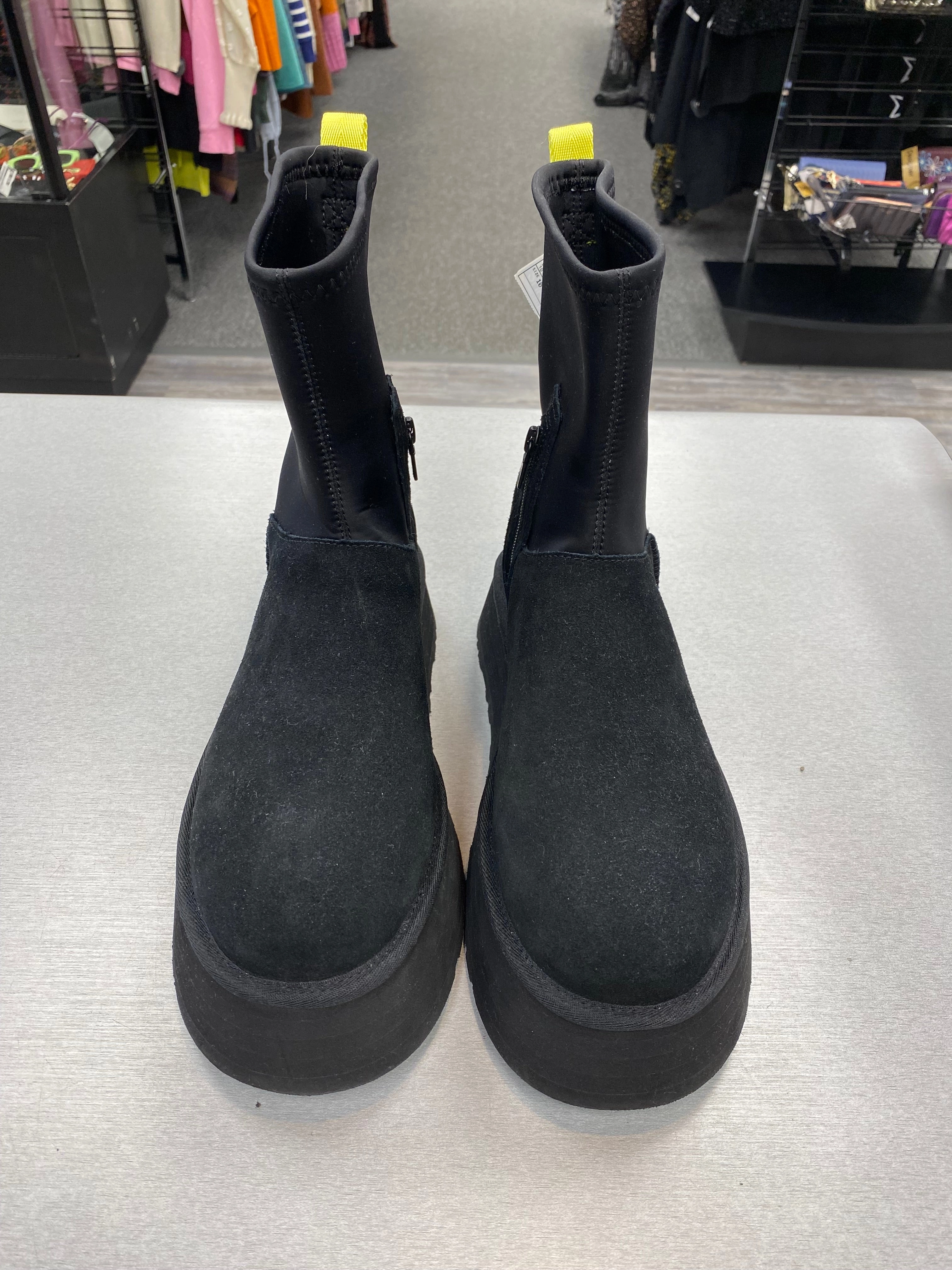 Boots Mid-calf Flats By Ugg In Black, Size: 10 Wedge Heel Boots Knee High