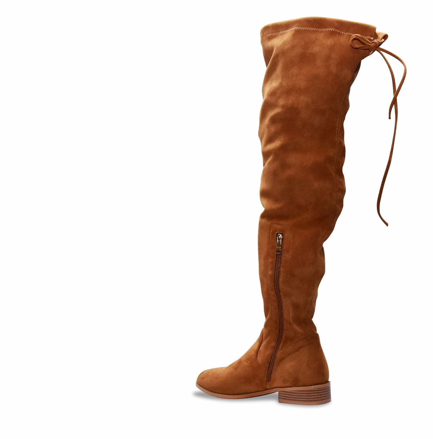 White Knee High Lace Up Boots Crina