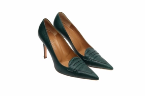 Gel Pads For High Heel Shoes Valentino - Green Lizard Pointed Heels - IT 38 1/2