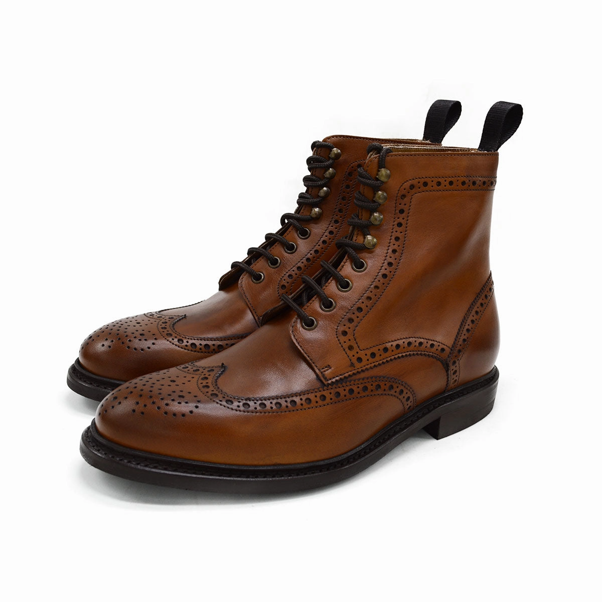 Berwick 1707 Brogue Boot (322) -Tan Lisbeth Lace Up Shoes