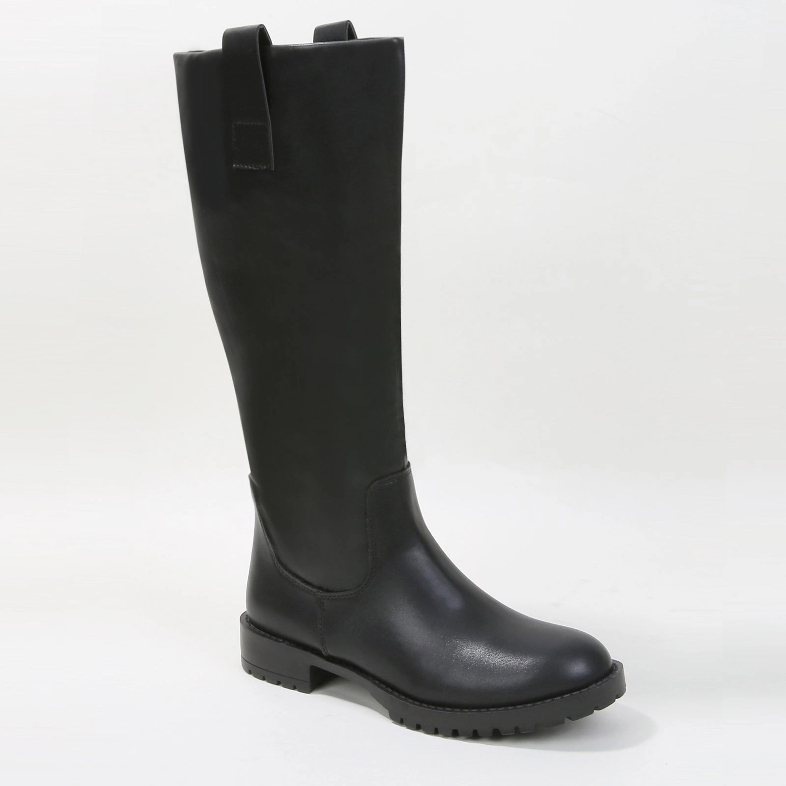 Pilar Knee High Boot Titan Faux Leather Minimalist Pull-On Riding Boots