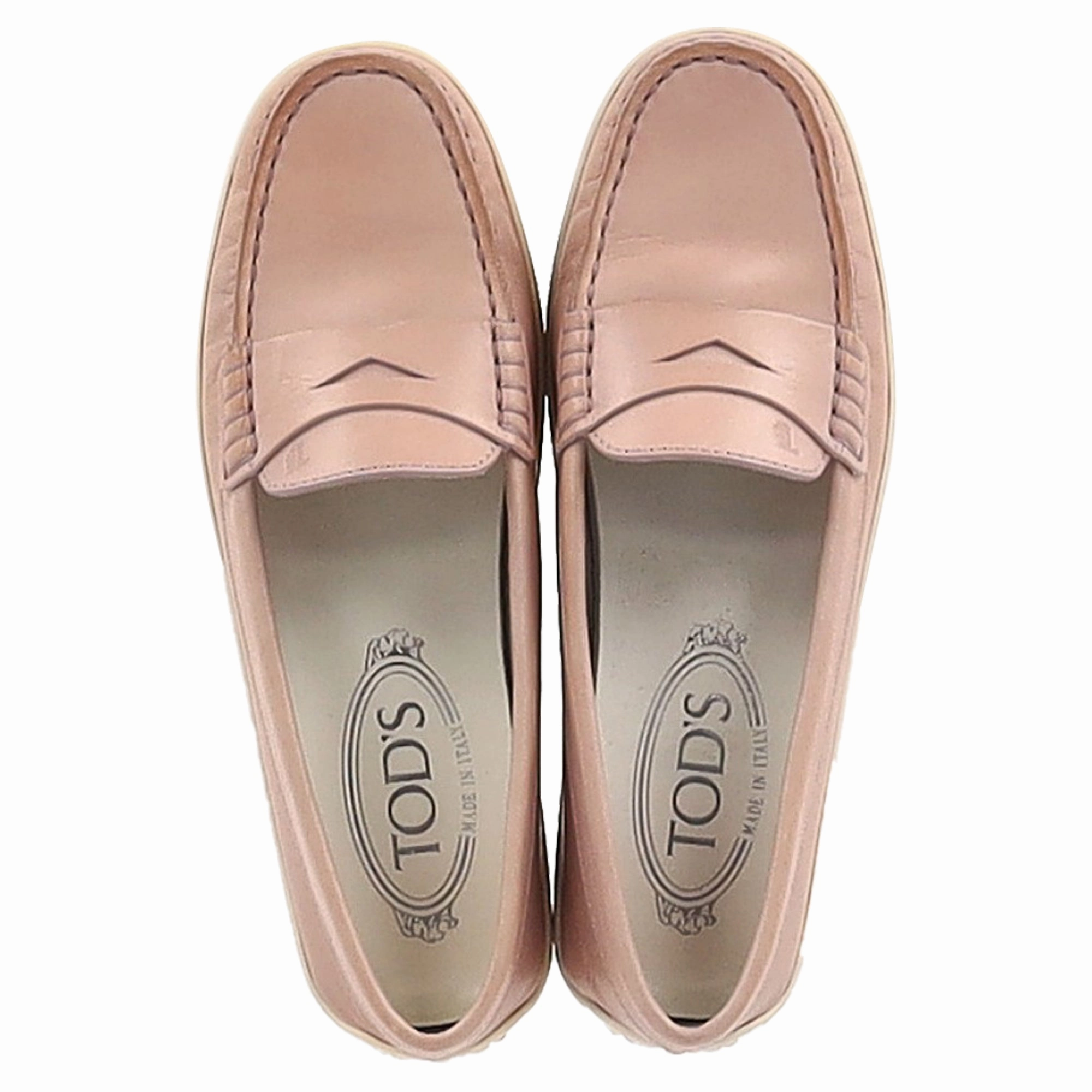 Tod's Penny Driver Loafers in Pink Leather Loafers And Slip Ons