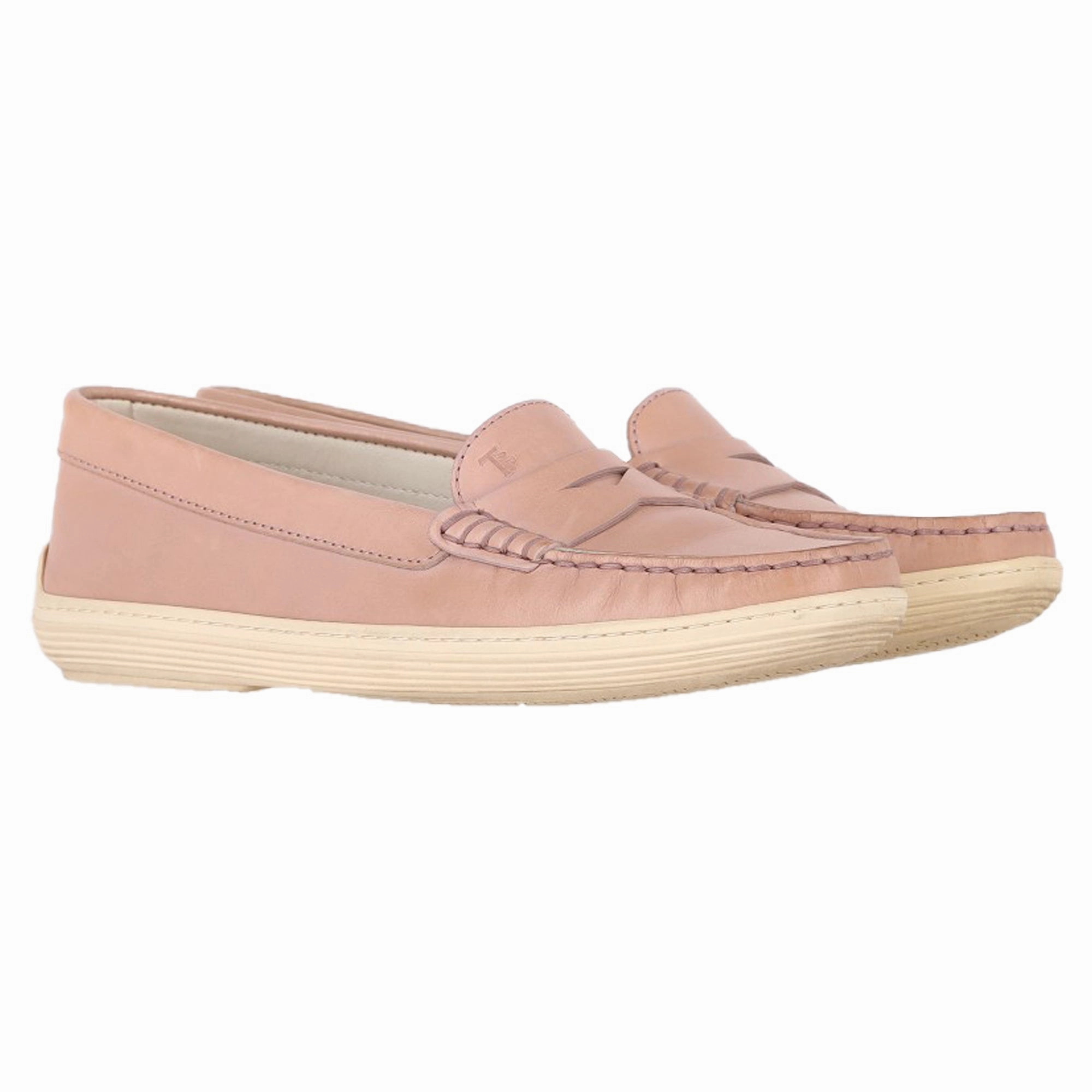 Break In Loafers Tod's Penny Driver Loafers in Pink Leather
