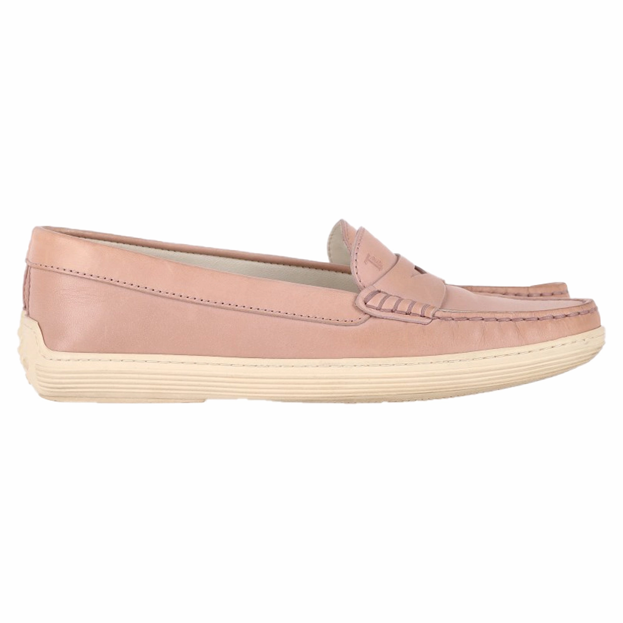 Tod's Penny Driver Loafers in Pink Leather Zebra Loafers