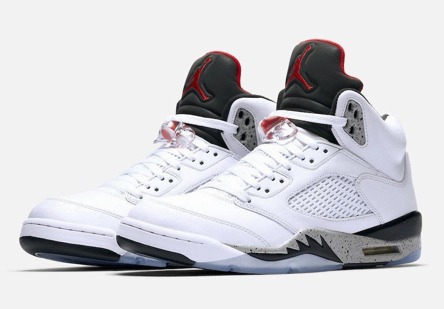 Hybrid Basketball Shoes Jordan 5 White Cement Basketball Shoes