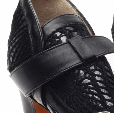 Jean Paul Gaultier - Black Heels with Flower Pattern & Straps - IT 38 Sparkle High Heels