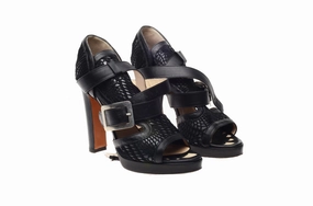 Arch Support High Heels Jean Paul Gaultier - Black Heels with Flower Pattern & Straps - IT 38