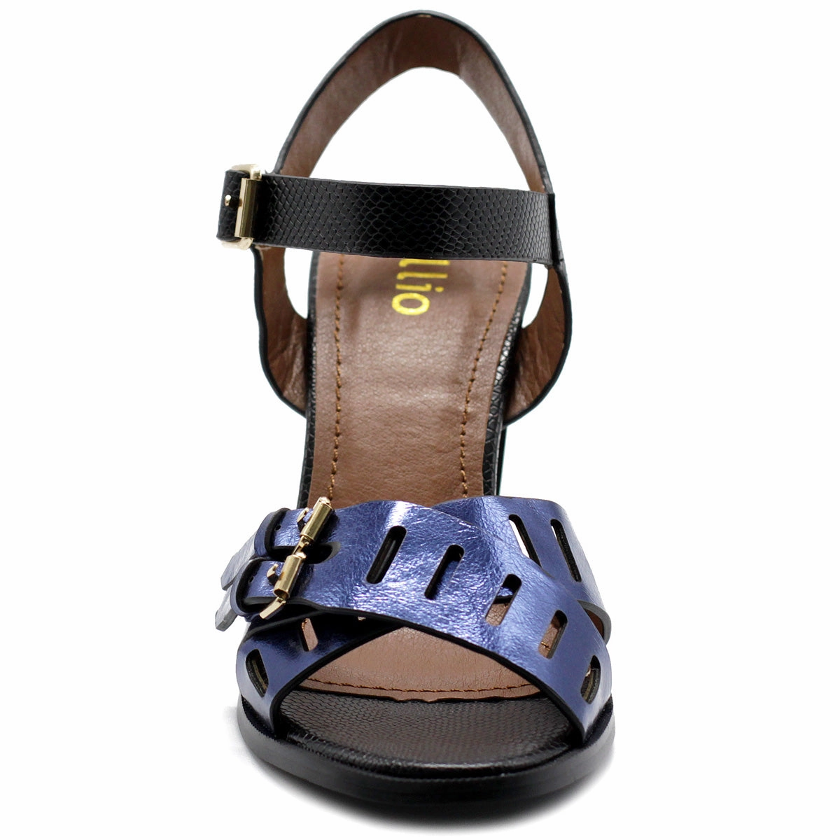 High Heels For Wedding Ollio Womens Double Buckle Metallic High Heel Sandal