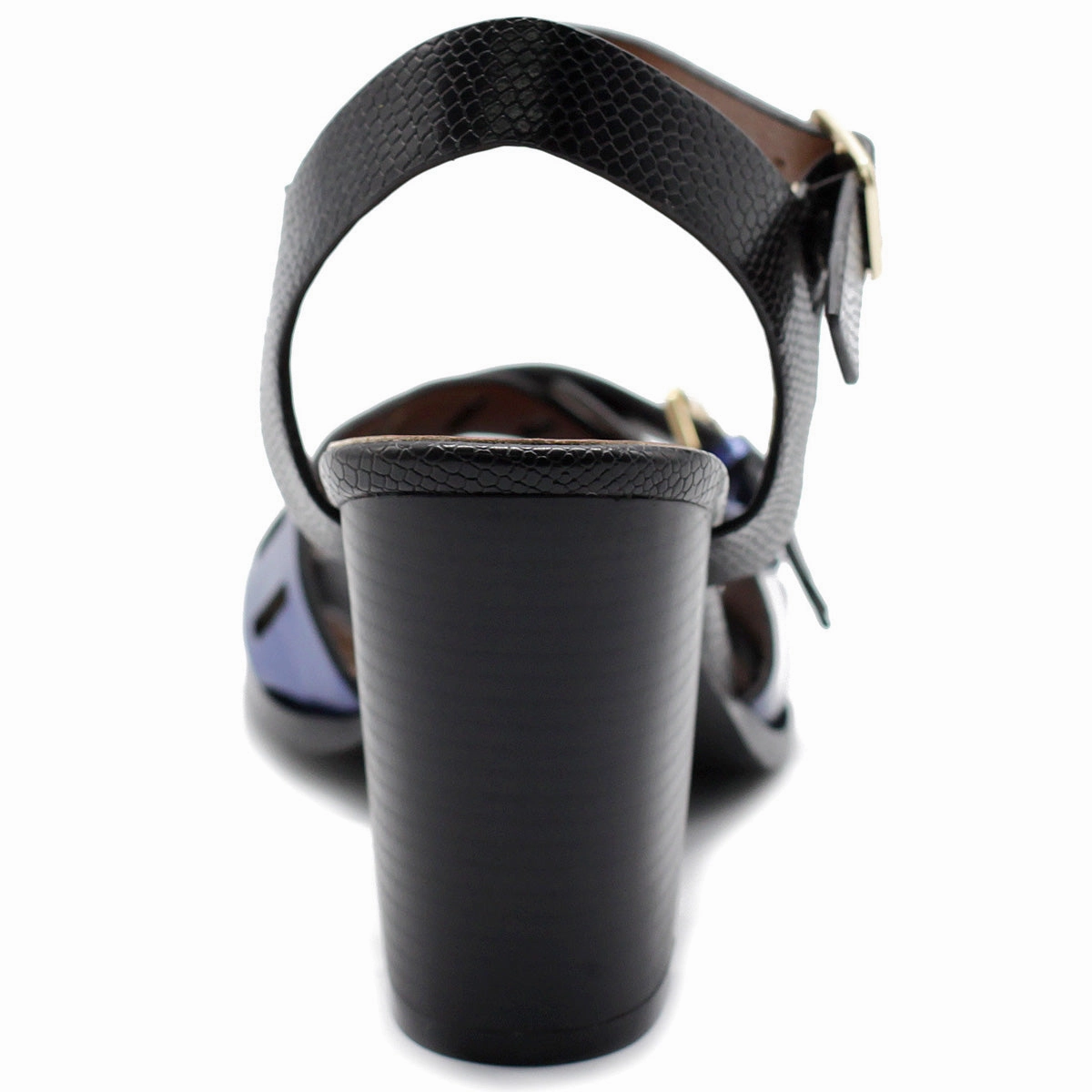 Ollio Womens Double Buckle Metallic High Heel Sandal Inexpensive High Heel Boots