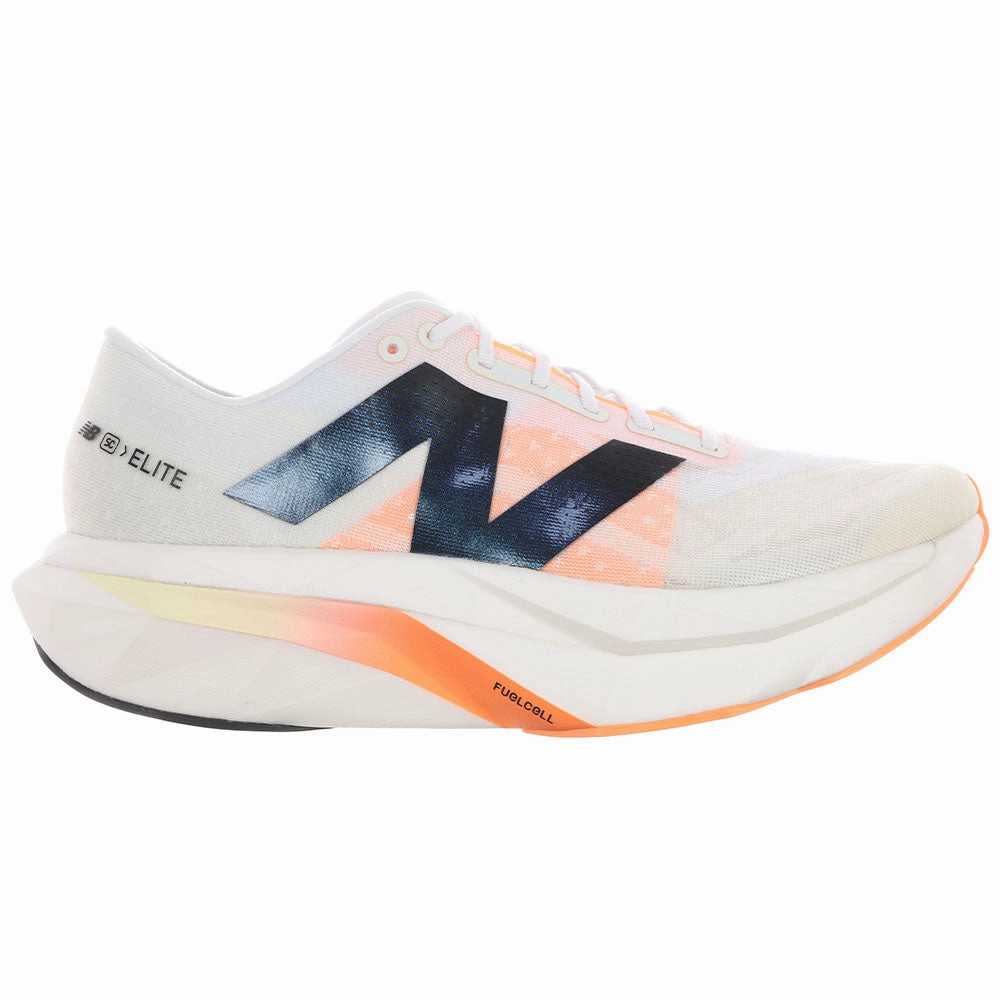 Famous Footwear New Balance Men's New Balance FuelCell SuperComp Elite v4, White/Angora/Hot Mango, 12 D Medium
