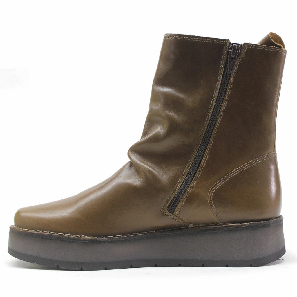 Fly London Reno053Fly Rug Leather Women's Ankle Boots Sweater Knit Ankle Boots