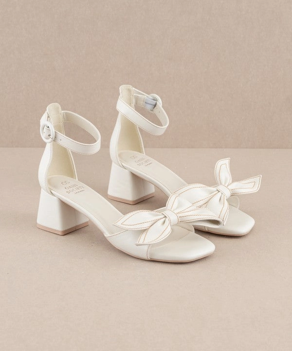 Sweet Bow Low Heeled Sandal Lockable High Heels