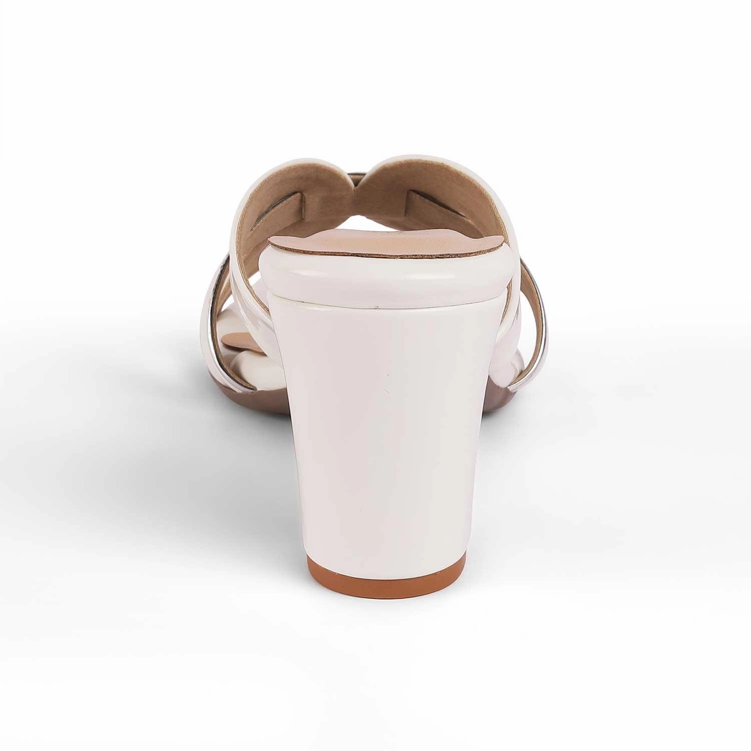 Tresmode Cesmoc White Women's Dress Block Heel Sandals High Heels Long Legs